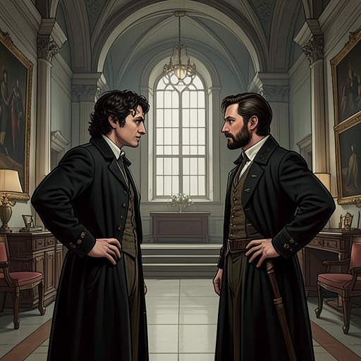 The Rivalry of Heathcliff and Edgar from "Wuthering Heights". Follows the long duel between Heathcliff and Edgar Linton over Catherine Earnshaw, from boyhood contempt to the final ruin of the Linton fortune.