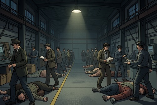 IG Farben审判,《兴趣区》中的场景。IG法本公司审判标志着战后对该公司高管和经理的清算,但它在叙事中的意义超越了法庭——这些定罪与他们所服务的工业世界中根深蒂固的剥削和大规模死亡相对照,也与布纳工厂未能生产一公斤合成橡胶或一毫升合成燃料这一惊人失败相对照。 工业背景 小说将工业企业置于集中营的强迫劳动机制之中。