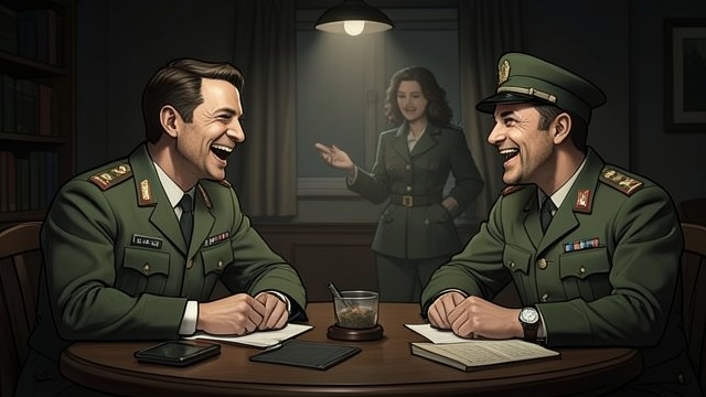 Old Friends in the Officers’ Club from "The Zone of Interest". Old Friends in the Officers’ Club Familiar intimacy Thomsen confides his attraction to Hannah to Boris.