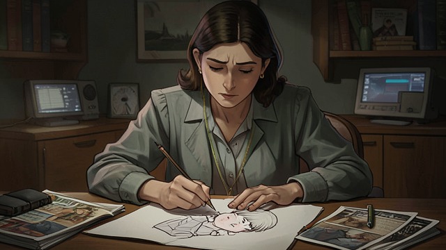 The Mother Drawings from "Requiem for a Dream". The Mother Drawings Images take shape Using magazine pictures as references, Marion sketches mothers and children.