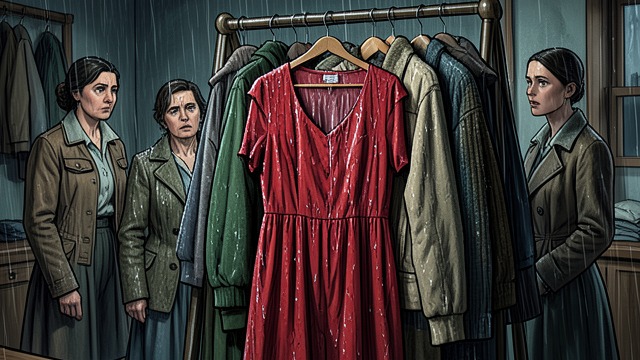 The Soiled Gown from "Requiem for a Dream". The Soiled Gown The costume reaches the office Sara travels through cold weather in her red dress, layered beneath sweaters and a coat.