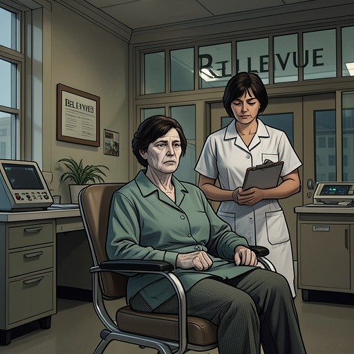 Sara’s Hospitalization from "Requiem for a Dream". This thread traces Sara’s path from stimulant-induced confusion through Bellevue and shock treatment to state institutionalization.