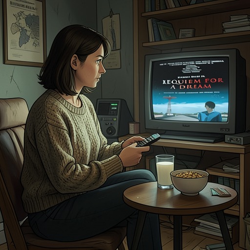 The Television as Sara’s Substitute Life from "Requiem for a Dream". This thread follows Sara’s reliance on television for company, order, and a version of family life.