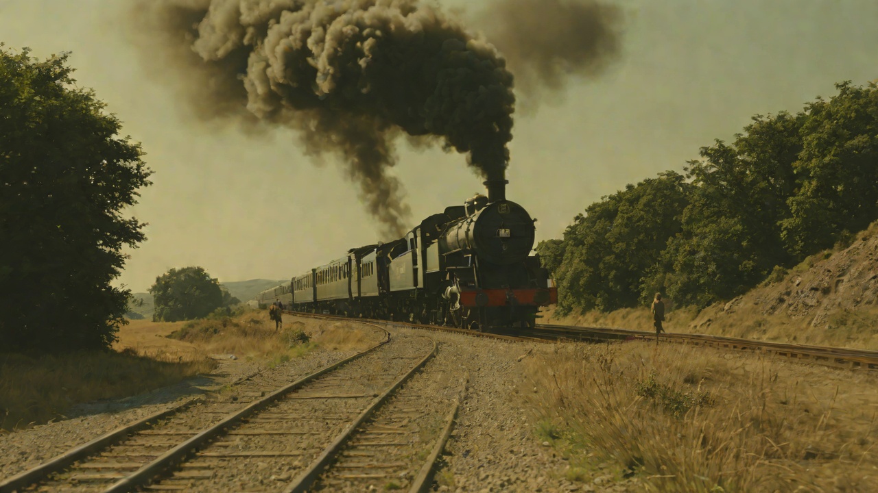 The Train on the Long Road from "The Captain and Ann Barbara". The Train on the Long Road The Flying Wonder Mary and her family stood on tiptoe and waved as a train rushed by with its pennon of smoke.