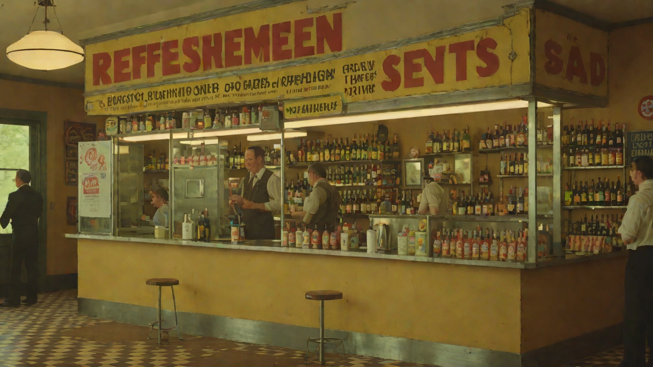 The Refreshment Stand from "The Captain and Ann Barbara". The Refreshment Stand Soda Fountain and Potato Chips Mary admired the shining soda fountain, the pyramids of oranges, and the sausage chains. Mr.