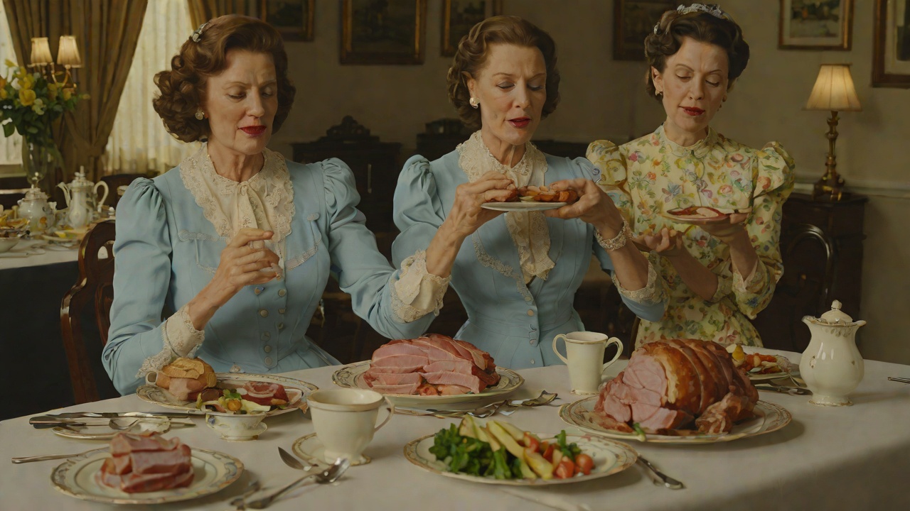 Eating Ham at Miss Dillingham's Tea from "The Captain and Ann Barbara". Eating Ham at Miss Dillingham's Tea The Forbidden Dish Miss Dillingham served ham, and Mary's instinct recoiled before she touched it.