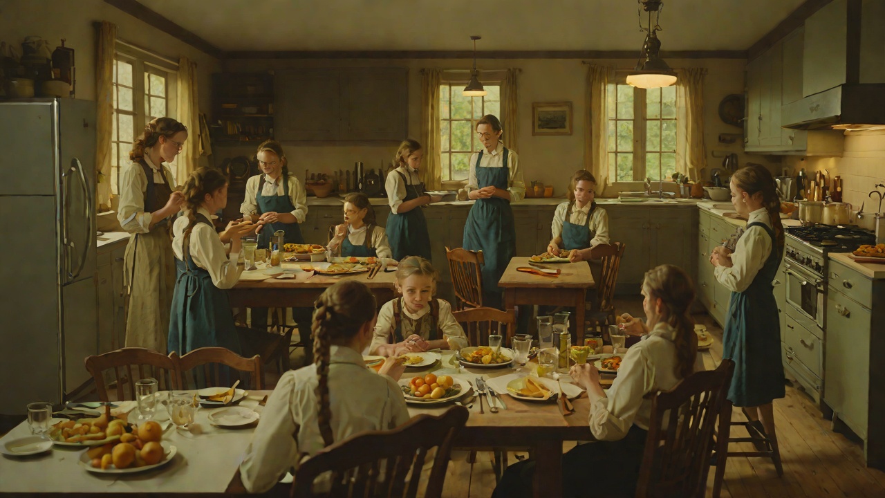 The Evening School in the Kitchen from "The Captain and Ann Barbara". The Evening School in the Kitchen Lessons After Supper The sisters formed an evening school around the kitchen table.