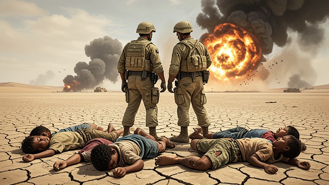 The Desert Experiment from "Down Cemetery Road". Soldiers Made into Subjects A Manufactured Mission In a North African desert, Michael Downey and Thomas Singleton are ordered to capture Iraqi boy soldiers.