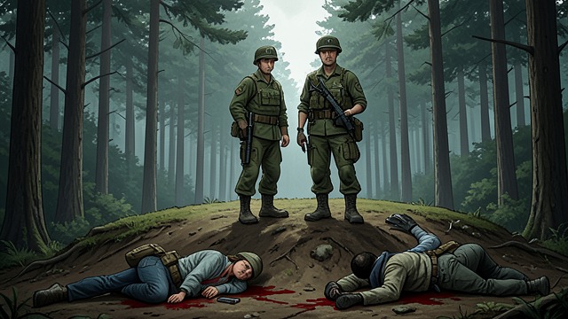 Comrades at Crows’ Hill from "Down Cemetery Road". Loyalty Forged in Service A Shared Military Past Michael Downey and Thomas Singleton serve together at Crows’ Hill.