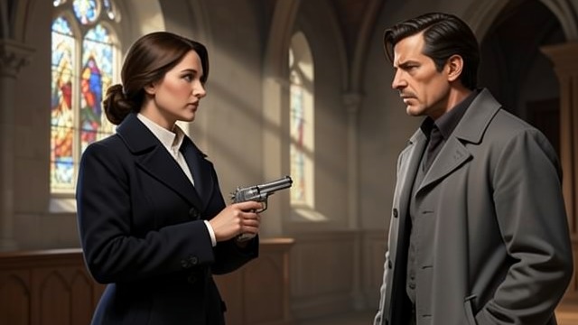 The Shot at the Chapel from "Down Cemetery Road". The Shot at the Chapel Reading the threat At the chapel, Zoë sees Amos Crane turn a fragile reunion into a hostage situation.