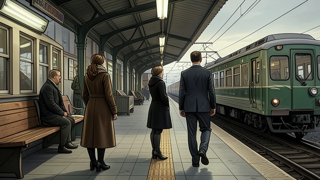 The Platform Betrayal from "Down Cemetery Road". A Marriage Seen from Afar The Unseen Wife At the station, Sarah Trafford sees Mark Trafford kiss a woman she does not recognize.