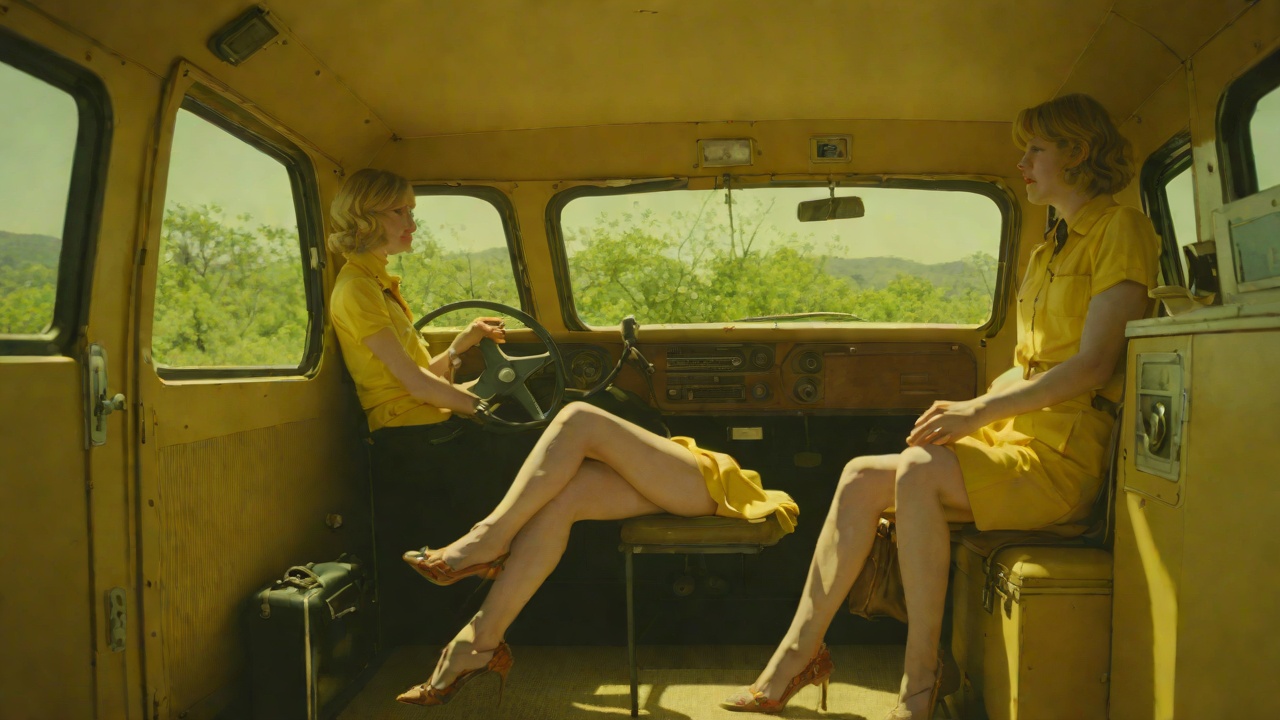 The Yellow Shorts from "Die, My Love". The Yellow Shorts Context The narrator sits in the back seat in yellow shorts with a suitcase, practising crazy looks in the mirror.