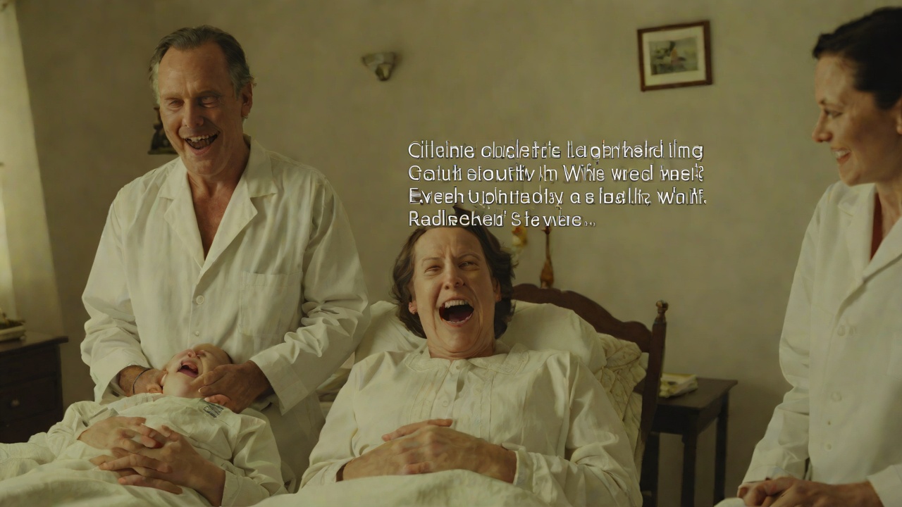 The Twins Laughter from "Die, My Love". The Twins Laughter Context The husband tells the narrator the radiologist's wife is expecting two tiny twins.