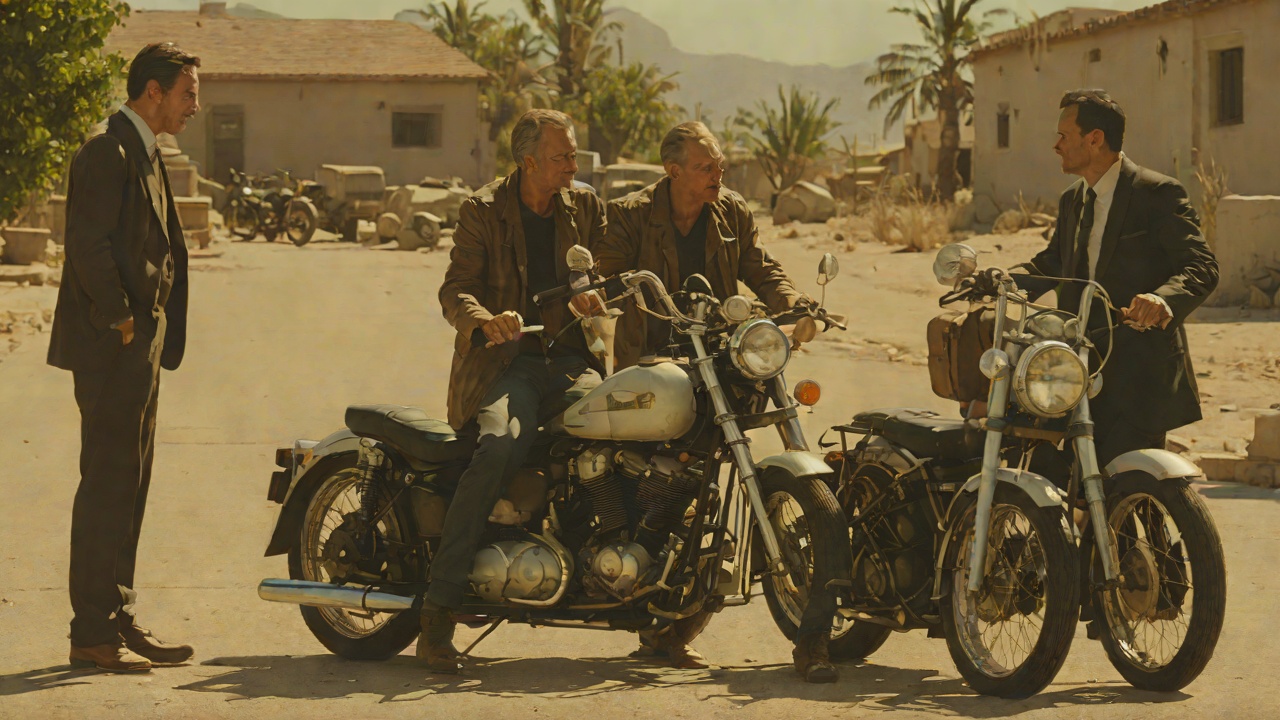 The Two Men's Agreement from "Die, My Love". The Two Men's Agreement Context The radiologist and the narrator kiss, and then her husband arrives on a motorcycle too small for him.