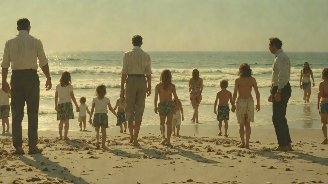 The Beach Crowd from "Die, My Love". The Beach Crowd Context On the beach, the narrator punches her husband after seeing his unexplained erection.
