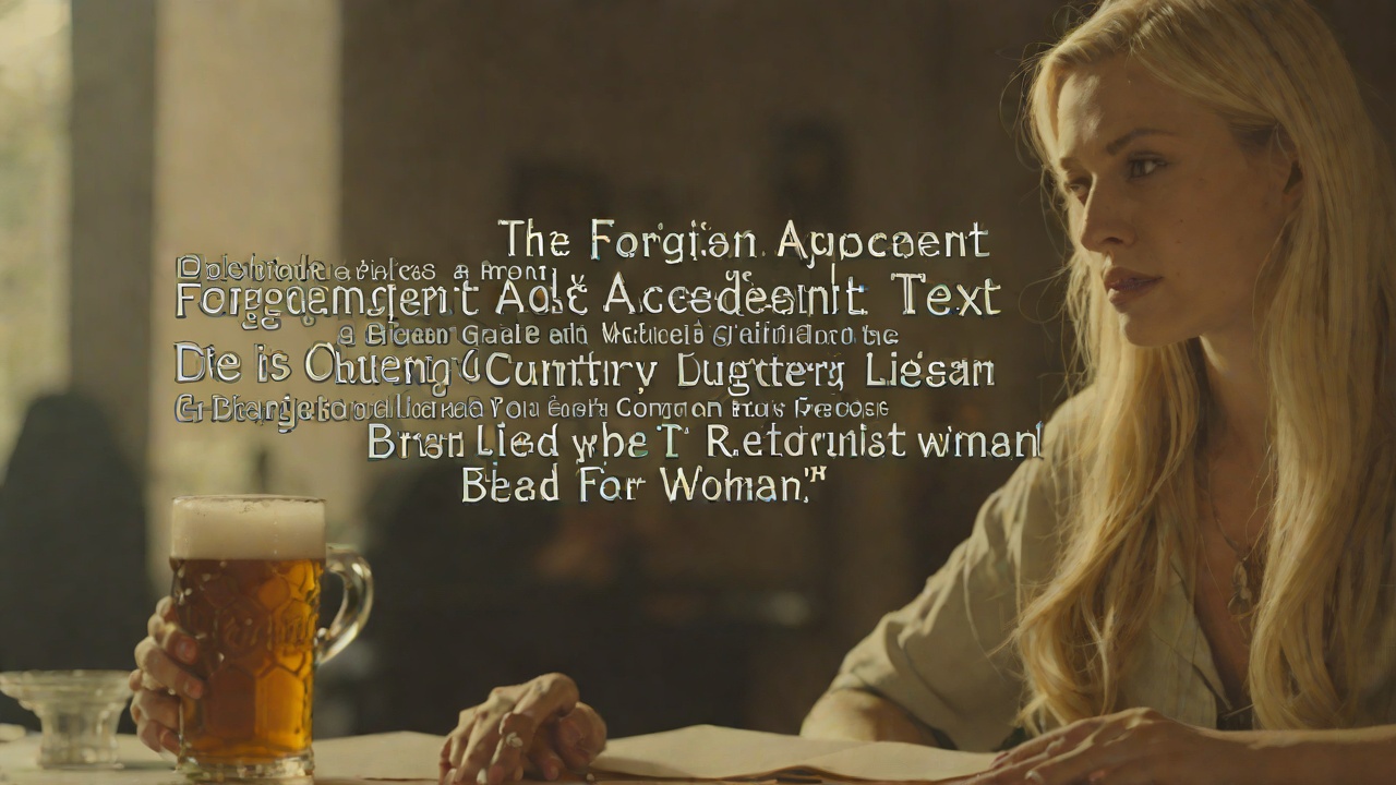 The Foreign Accent from "Die, My Love". The Foreign Accent Context The narrator orders a blonde beer in a foreign accent and hears herself as a fraud of a country woman.