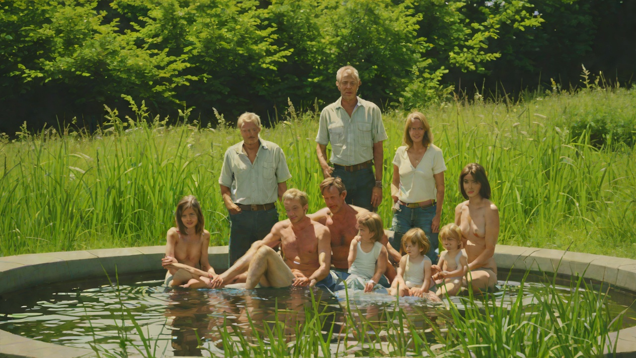 Family Portrait Sunday from "Die, My Love". Family Portrait Sunday Context The narrator lies in the grass with a knife, watching her naked husband and son in a paddling pool.