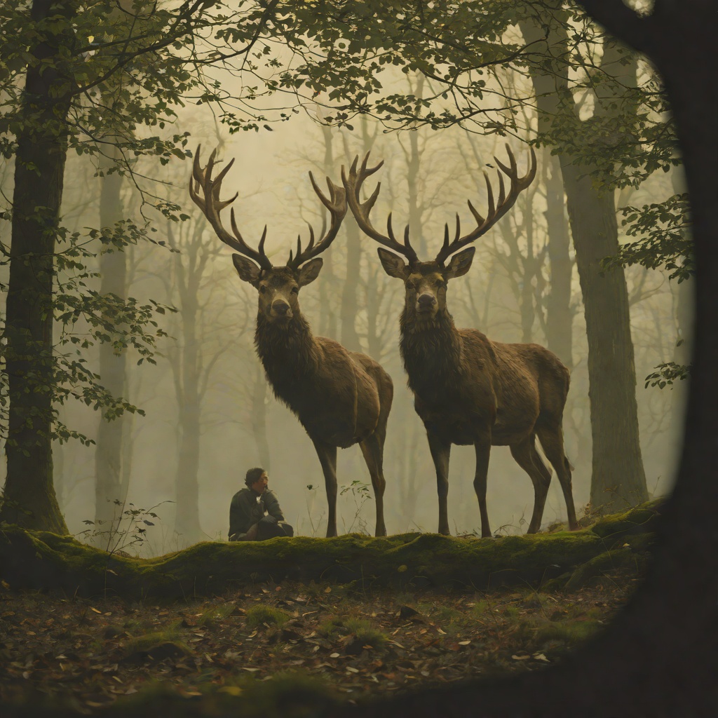 The Narrator's Bond with the Stag from "Die, My Love". This emotional thread follows the narrator's spiritual love affair with the stag, the only male who sees her infinite sadness.