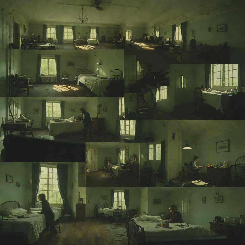 The Institution and the Cure from "Die, My Love". This flow follows the narrator's confinement, therapy and release from the psychiatric institution as the family tries to manage her madness.