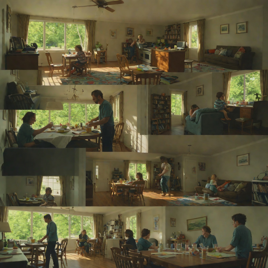 The Final Rupture from "Die, My Love". This flow follows the sequence from the son's second birthday party to the narrator's final separation from her family.