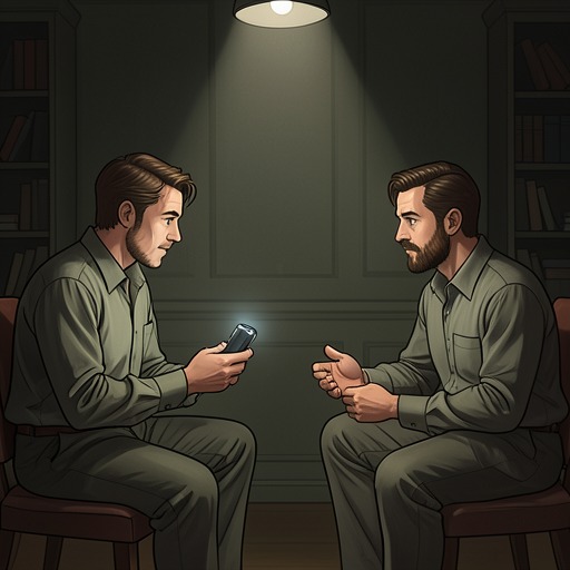 Two Selves in Conversation from "Mickey7". Mickey7 and Mickey8 move from self-preservation and resentment toward cooperation, loss, and a final recognition that their shared memories do not make their…