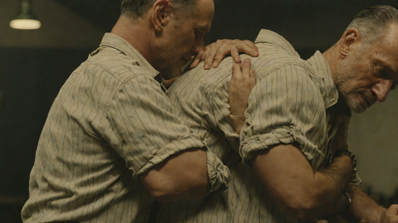 Embrace After Horror from "The Tattooist of Auschwitz". Embrace After Horror Leon appears at the tattoo station and Lale Sokolov rushes to embrace him, feeling thin bone through a ragged shirt.