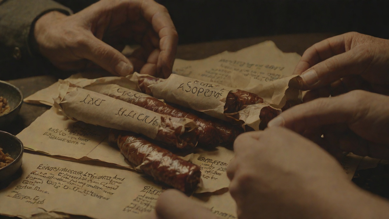 Victor's Sausage from "The Tattooist of Auschwitz". Victor's Sausage Victor hands Lale Sokolov a piece of dried sausage wrapped in waxed paper, insisting that his son Yuri can go without lunch for a day.