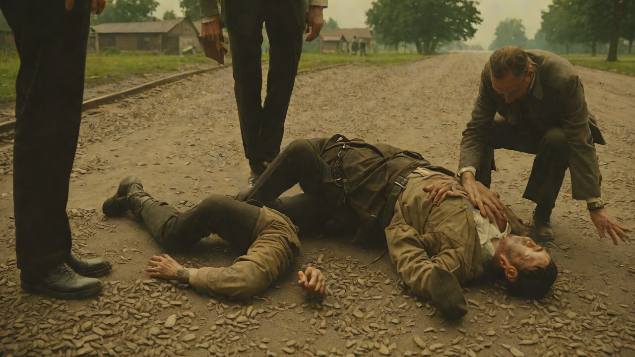Torturing Leon from "The Tattooist of Auschwitz". Torturing Leon Stefan Baretski takes out his boredom on Leon, tripping him on the road and pinning him in the dirt with his boot.