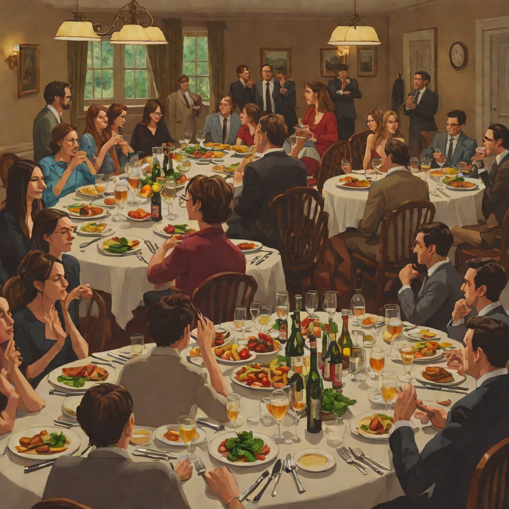 The Grad-School Dinner and the Art World from "Nightbitch". Follows Nightbitch's painful comparison with her successful grad-school friends, from ironic distance to explosive humiliation and eventual vindication.