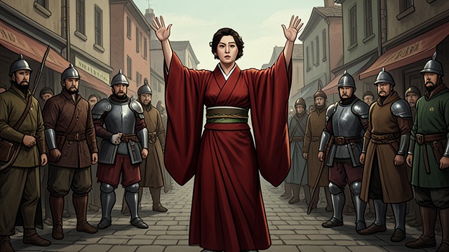 Mariko’s Challenge at Osaka from "Shōgun". Mariko’s Challenge at Osaka A Disputed Right to Leave Ishido’s forces prevent Mariko from leaving Osaka with Toranaga’s household.