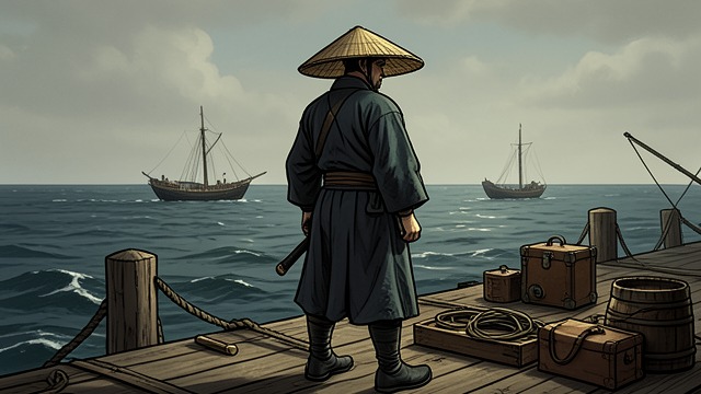 文太郎与被俘之耻,《幕府将军》中的场景。文太郎与被俘之耻 宁死也不愿被俘 当桨帆船驶离时,文太郎仍留在码头上,约翰·布莱克索恩以为他应该游泳或奋力杀出一条生路。真理子解释说,她的丈夫比起死亡更害怕被俘,因为沦为俘虏会剥夺武士的身份,使他蒙受众目睽睽之下的耻辱。 奉命继续活下去 文太郎开始准备切腹,但虎永命他逃走。