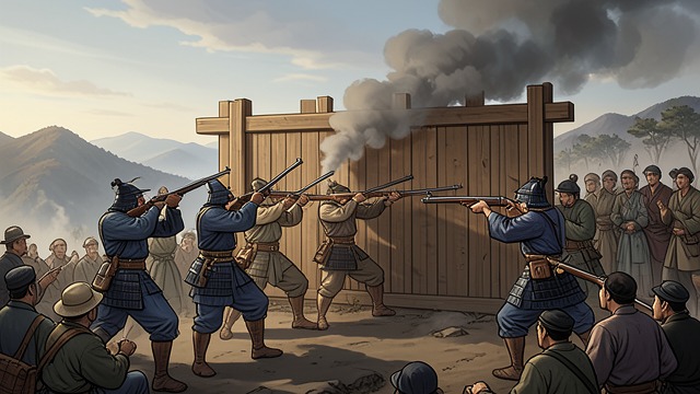 The Regiment’s First Test from "Shōgun". Turning Training into Evidence A staged battle Yabu presents the musket regiment’s exercise to Nebara Jozen, who witnesses coordinated volleys break a…