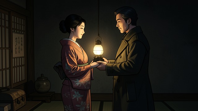 无名之夜,《幕府将军》中的场景。秘密相会 黑暗中作出的选择 在江户相处期间,布莱克索恩与鞠子终于在一次秘密相会中成为恋人。他们的亲密发生在家中众人的视线之外,也违背了那些令已婚女子私下会面充满危险的规矩。这次相会回应了两人日渐深厚的情意,却也带来了谁都无法忽视的风险。 秘密的代价 鞠子明白,她不能把发生的一切告诉丈夫、告解神父或其他任何人。