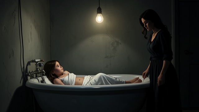 A Mother in the Bathtub Story from "The Housemaid". Childhood Recast as Evidence A public story Adults believe Nina tried to drown Cecelia, turning the infant into the center of a psychiatric case.
