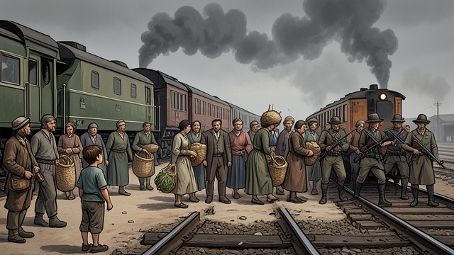 First Memory from "Train Dreams". First Memory Deportation Scene Grainier remembers Chinese families being forced onto flatcars in Fry.