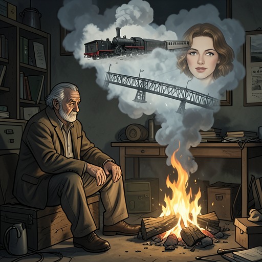 Memory’s Unreliable Order from "Train Dreams". This flow traces how Grainier’s memories rearrange chronology while preserving emotional connections among distant events.