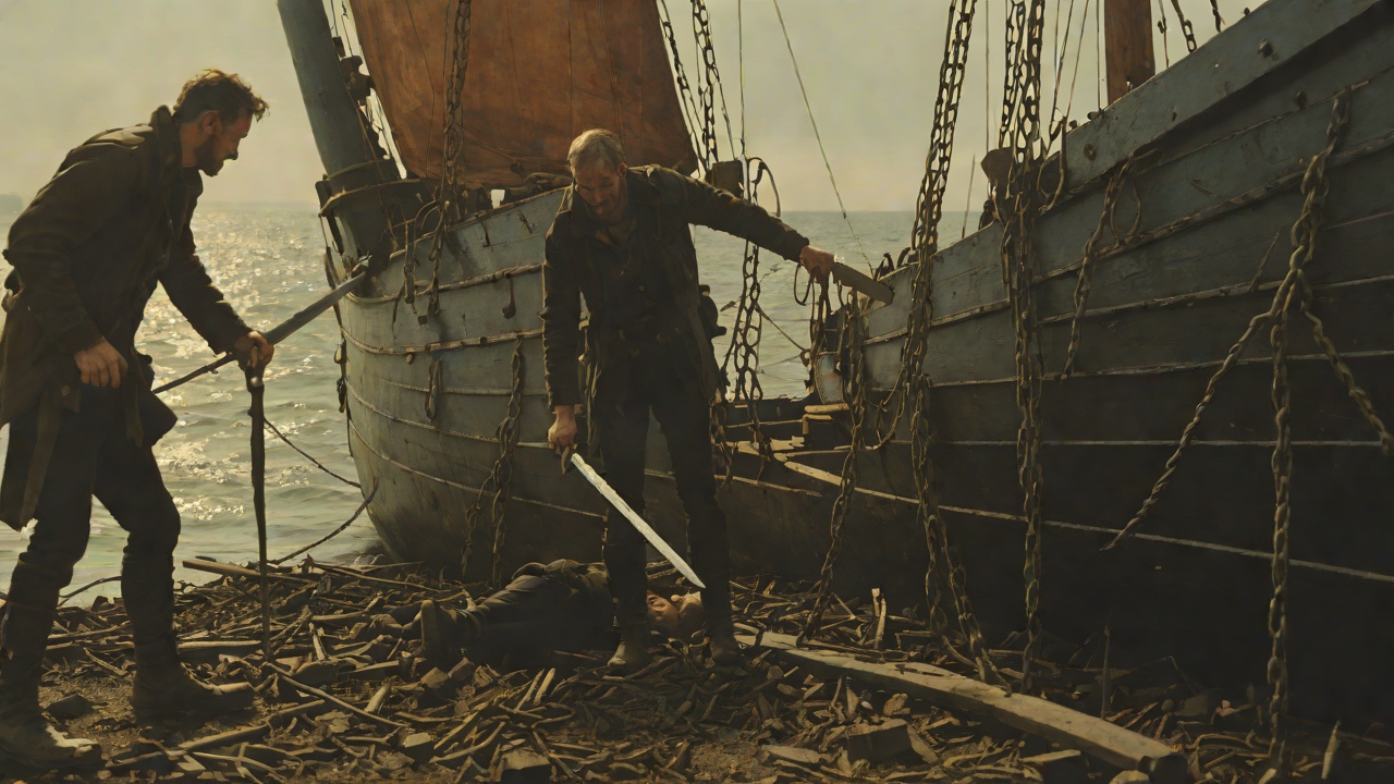 Rotten Keel Discovery from "The Executioners". Rotten Keel Discovery Context Jake digs a knife blade into the last feet of the keel and finds rot.