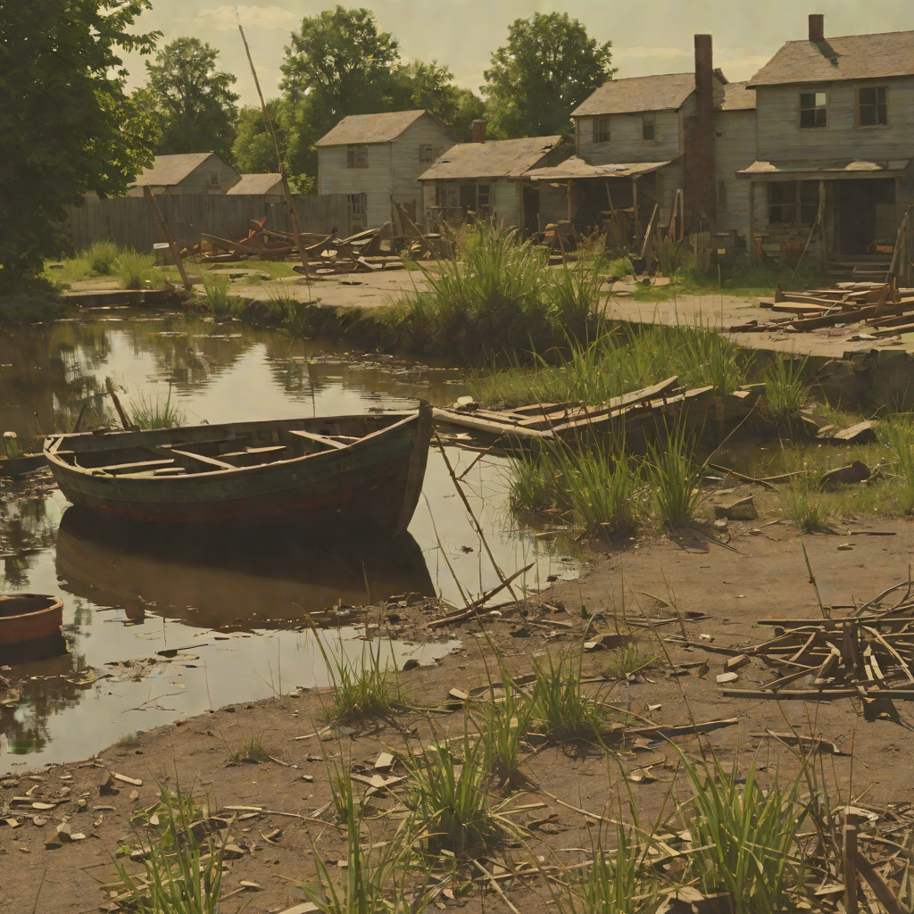 The Yard and the Boat from "The Executioners". The Sweet Sioux III, the work of repair and painting, and the way the boat becomes both a vulnerable stage and a symbol of the family's recovery.