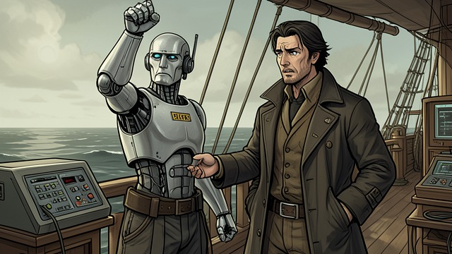 A Companion on the Bridge from "The Last Jedi". Familiar Banter Trust with Friction I-Five pilots and jokes while Jax worries that Vader may still be alive.