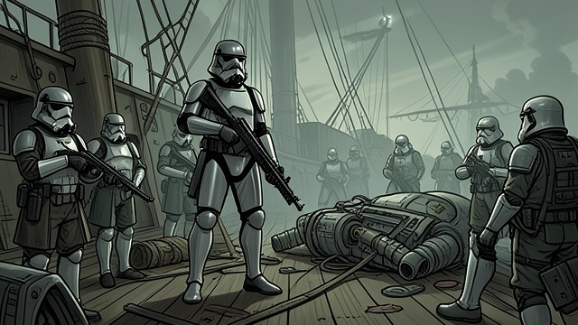 A Leader Taken from "The Last Jedi". Vader Takes Yimmon The Boarding Assault Once the Far Ranger is disabled, Vader and stormtroopers board the damaged ship.