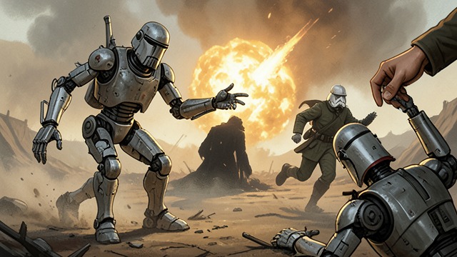 I-Five Returns to the Fight from "The Last Jedi". Loyalty in a Humanlike Form A Choice to Intervene I-Five risks his body to distract Vader and help Jax escape.