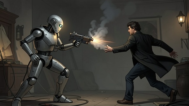 The Rescue Interrupted from "The Last Jedi". A Friend Comes Back Choosing the Risk I-Five leaves the safe extraction route and returns in a humanlike chassis with a weapon.