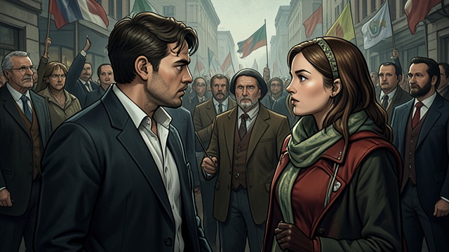 A Distant Campaign Watch from "Taxi Driver". A Distant Campaign Watch Watching after refusal Travis returns to observing Betsy at public campaign events.