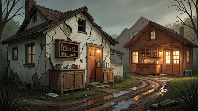 A House Judged by Care from "Venom". A House Judged by Care Visible Hardship Sammy's neighborhood and home contrast sharply with the Johnson family's wealth.