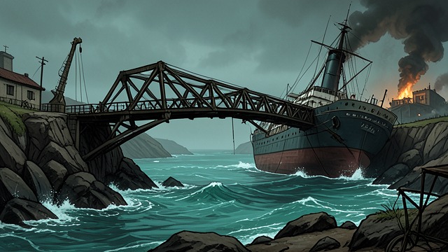 The Straits Become a Weapon from "Afterburn". The Straits Become a Weapon The only exit is obstructed The Bosporus Bridge's destruction blocks the channel through which the carrier group entered.