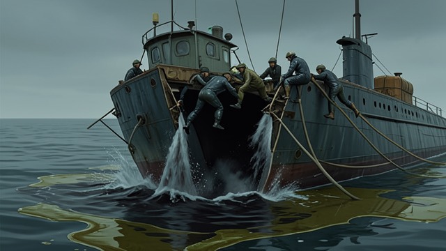 The Boat Breaks Apart from "Afterburn". The Boat Breaks Apart Damage becomes catastrophic Two American torpedoes strike the Kislovodsk, damaging its stern and flooding aft compartments.