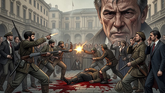 A Public Attack from "Afterburn". A Public Attack Assassins strike Gunmen attack the transfer ceremony in front of foreign representatives and civilians.