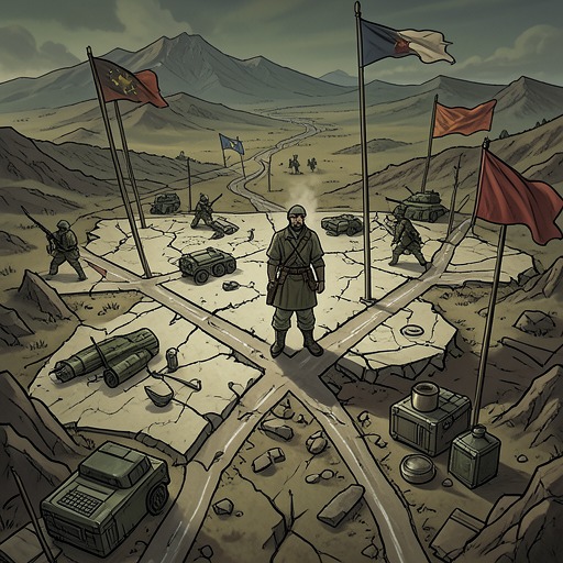 Russia's Fractured Authority from "Afterburn". This flow traces the larger political disintegration that leaves armed forces and neighboring states acting without a stable center of authority.