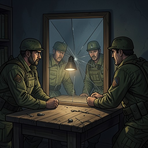 The Captive's Story Behind the Crew from "Afterburn". This flow traces how earlier trauma and death haunt the carrier air wing's present arguments about women in combat and the costs of protection.