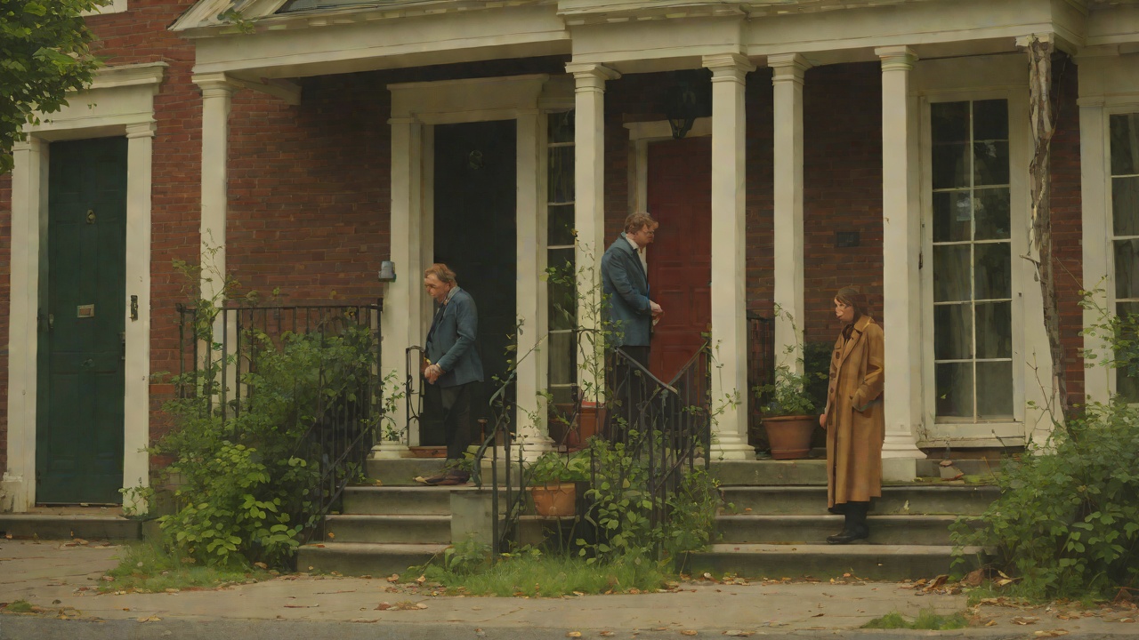 Unwelcome Visitor from "Lady in the Lake". Unwelcome Visitor Bob Bauer appears on Maddie Schwartz's stoop hoping to turn her discovery of Tessie Fine's body into a human-interest column.